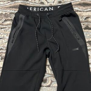 American Eagle black joggers, small